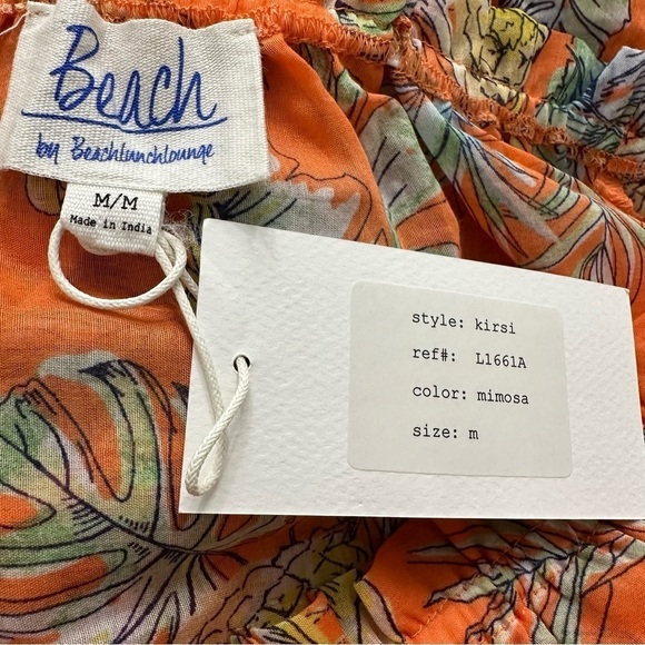 BeachLunchLounge Pineapple Print Swim Coverup Orange Blue Yellow SZ Medium NWT - Picture 4 of 8